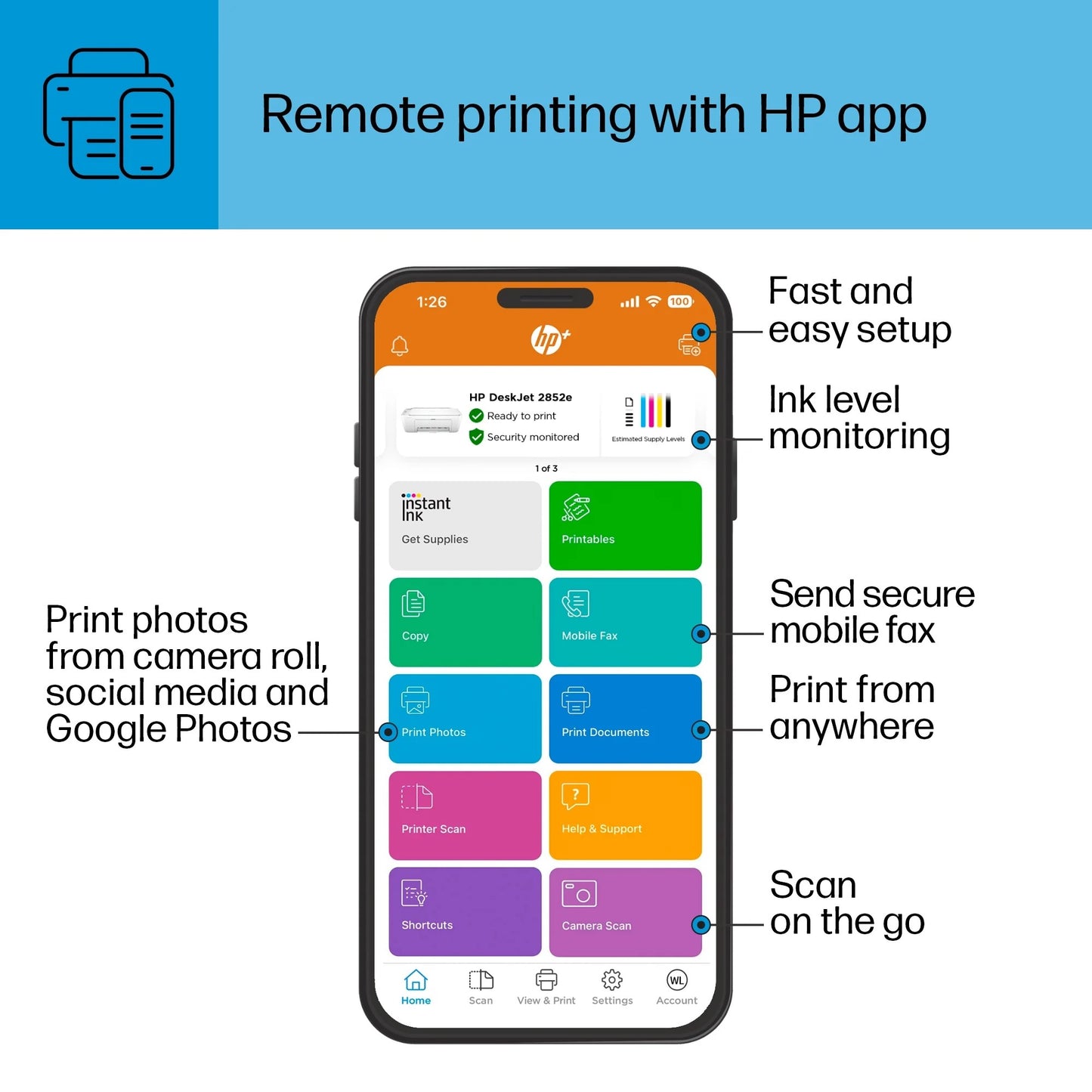 Printer HP DeskJet 2852e